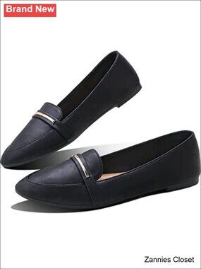 ✨ Pointy Toe Loafer Flats Comfortable Faux Suede Work Shoes Cute Penny Loafer